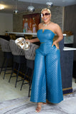Women's Set Strapless V-neck Crop Top and Wide Leg Pants 2023 Fashion Autumn Two 2 Piece Sets Outfits Tracksuit