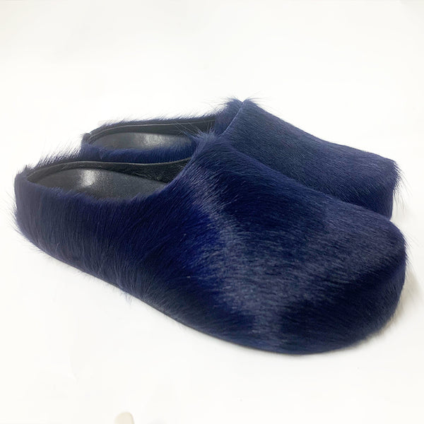 Italy new Moccasins Horsehair Flat Furry slides