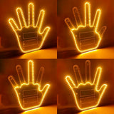 Gesture LED Hand Middle Finger Car Light Interior LED Hand Adhesive Car Rear Window Display LED Stick with Remote Control