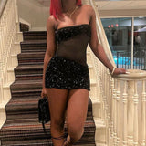 Sexy Party Club Birthday Evening Bodycon Black Short Mini Dress