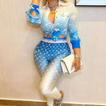 Sexy Two Piece Royal Blue Fashion Designer Set