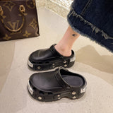 Heightened Matsu Cake Thick Sole Metal Willow Clogs
