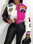Women's Varsity Race Car Fashion  Sports Jacket