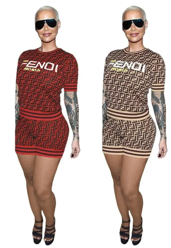 Sexy Fendi Casual Two Piece Womens Set