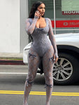 Sexy See Through Jumpsuit Lace Women Summer Fashion Coquette