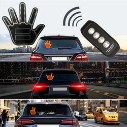 Gesture LED Hand Middle Finger Car Light Interior LED Hand Adhesive Car Rear Window Display LED Stick with Remote Control
