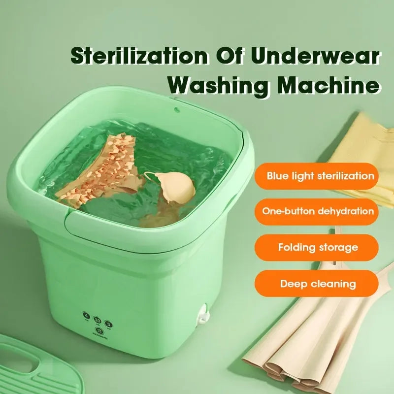 Portable Folding Washing Machine America 5 Days Arrive With Drain Bucket for Clothes Socks Underwear Cleaning Washer Travel