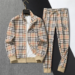 2025 New Bulbery Plaid  Men's Track Suits