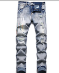 Super Stylish Luxury Slim Fit Stretch Blue Jeans Amiri Hip Hop Jeans