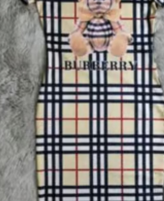 Summer Fashion T-shirt Casual Dress Burberry Plaid