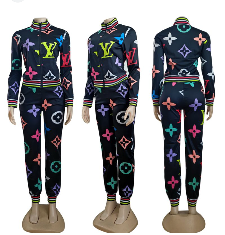 LV Logo Fashion Fancy Track Suit