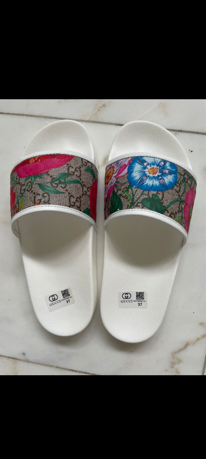 White GG Fashion Slides