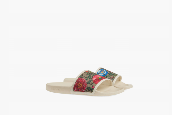 White GG Fashion Slides