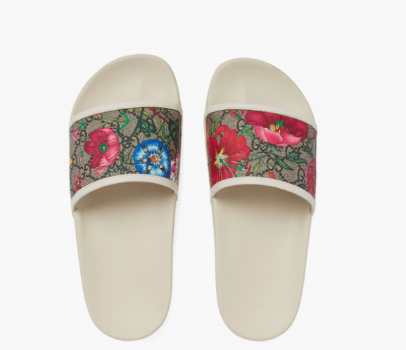 White GG Fashion Slides