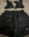 Fashion Sexy Women's Prada Tracksuit Triangle Bra Short set