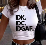 2026 Crew Neck Cropped T Shirt 90s Vintage Graphic Y2k Tshirt Women's Sexy Short Sleeve Crop Tops Clothes