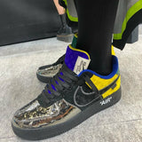 Louis Vuitton
X Nike Air Force 1 Low-Top Sneakers Chrome Toe Monogram Suede and Monogram Mirror Coated Canvas