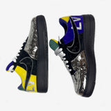 Louis Vuitton
X Nike Air Force 1 Low-Top Sneakers Chrome Toe Monogram Suede and Monogram Mirror Coated Canvas