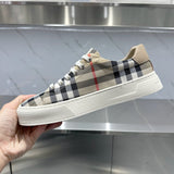 2026 Men's Plaid Canvas Sneakers Breathable Fabric Upper Rubber Sole Casual Street Shoe