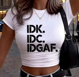 2026 Crew Neck Cropped T Shirt 90s Vintage Graphic Y2k Tshirt Women's Sexy Short Sleeve Crop Tops Clothes