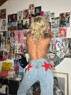 Red Rock Star Buttocks Fashion Jeans