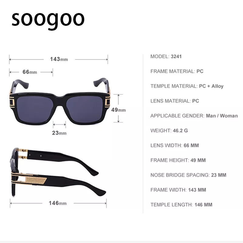 Highly Value Unisex Fashion Large Square Frame Sunglasses - TimelessGear9