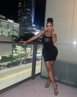Stylish Luxury Ladies Black Sexy Bodycon D&G