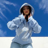 Skeleton Rhinestone Hip Hop Off White Full Zip Hoodie - TimelessGear9