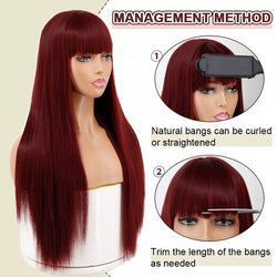 Red Wine Gorgeous Heat Resistant Natural Hair Synthetic Wig - TimelessGear9