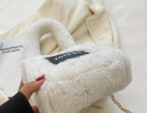 Fur Wool Filled Tote Crossbody Luxury Bag