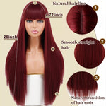 Red Wine Gorgeous Heat Resistant Natural Hair Synthetic Wig - TimelessGear9