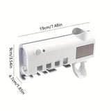 1PCS Automatic Toothpaste Dispenser Wall Mount Dust-proof #Toothbrush Holder Wall Mount Bathroom Accessories Set Squeezer - TimelessGear9