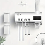 1PCS Automatic Toothpaste Dispenser Wall Mount Dust-proof #Toothbrush Holder Wall Mount Bathroom Accessories Set Squeezer - TimelessGear9