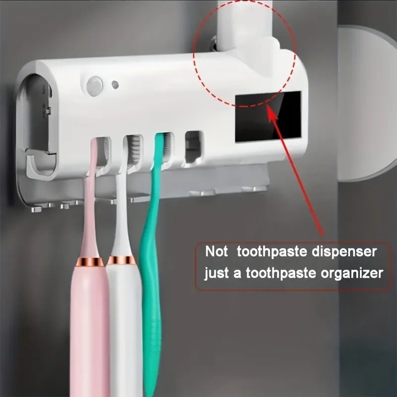 1PCS Automatic Toothpaste Dispenser Wall Mount Dust-proof #Toothbrush Holder Wall Mount Bathroom Accessories Set Squeezer - TimelessGear9