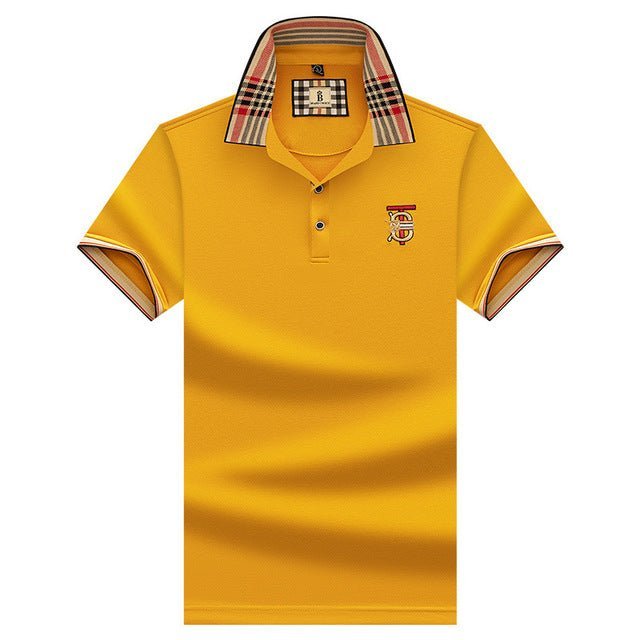 2023 New Short-sleeve T-shirt Business Sports Striped Lapel Short-sleeved T-shirt Clothing - TimelessGear9