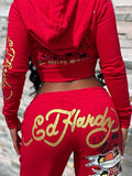 2024 Ed Hardy Luxury Popular Fashion Cardigan Sexy Leisure Jogging Suit - TimelessGear9