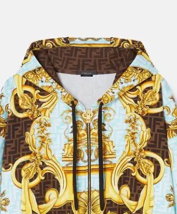 2024 Fendi Versace Collaboration Luxury Sports Hoodie Wind Runner Jacket - TimelessGear9