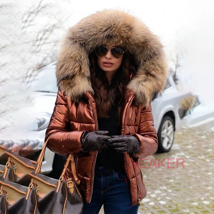 2024 Winter Down Cotton Faux Fur Collar Jacket - TimelessGear9