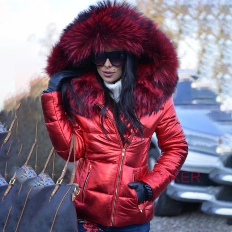2024 Winter Down Cotton Faux Fur Collar Jacket - TimelessGear9