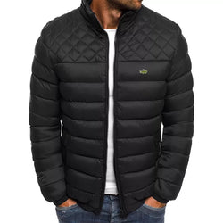 Men's Warm Windproof Casual Thickened Lacoste Alligator Print Logo Jacket - TimelessGear9