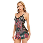 Sexy Lingerie Style Women's Black Lace Cami Dress - TimelessGear9