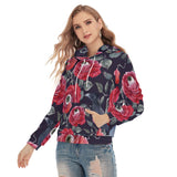 Women's Sexy Rose Eyes Pullover Hoodie With Drawsting - TimelessGear9
