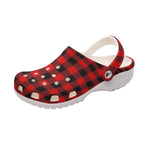 Red Bottoms Plaid Casual Uinsex Classic Clogs - TimelessGear9