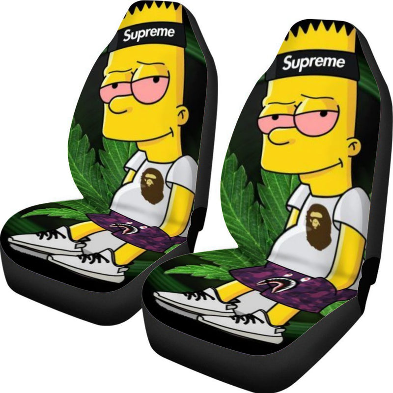 Supreme Bark Simpson Caniabas Universal Car Seat Cover With Thickened Back - TimelessGear9