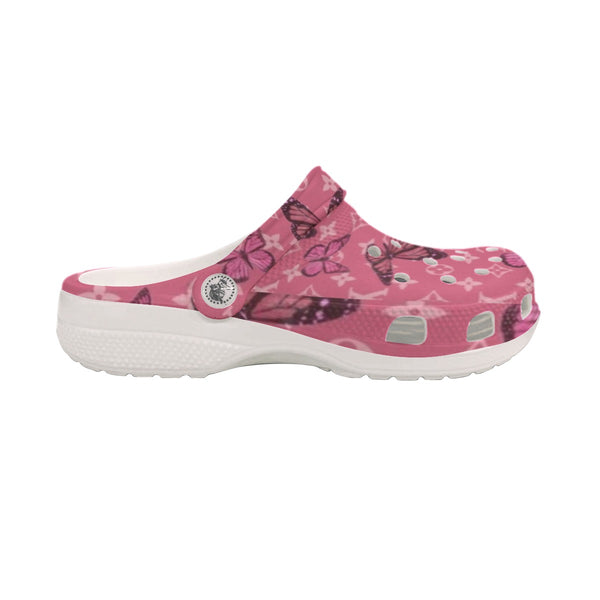 New Pink Butterfly Women's Classic Clogs - TimelessGear9