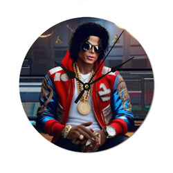 Hip Hop Customize MJ Round Shape Wood Clock