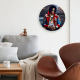 Hip Hop Customize MJ Round Shape Wood Clock