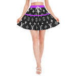 Purple Trim Women's Ruffled Mini Skirt - TimelessGear9
