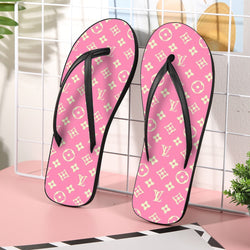 Pink LV Luxury Beach  Women's Flip Flops - TimelessGear9