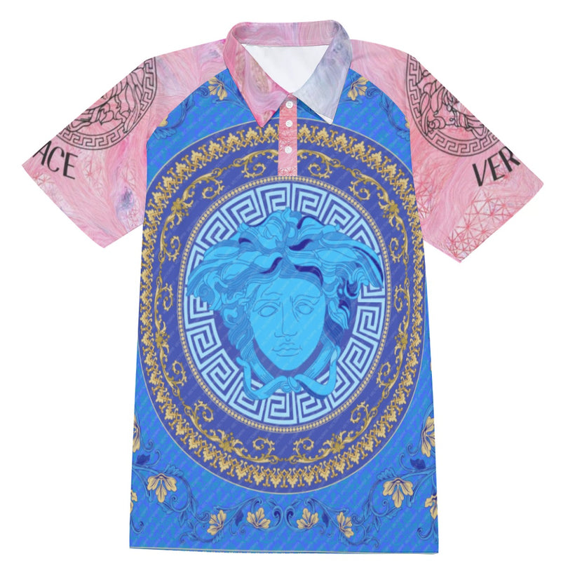 Luxury Customize Versace Men's Short Sleeve Polo Shirt With Button Closure - TimelessGear9